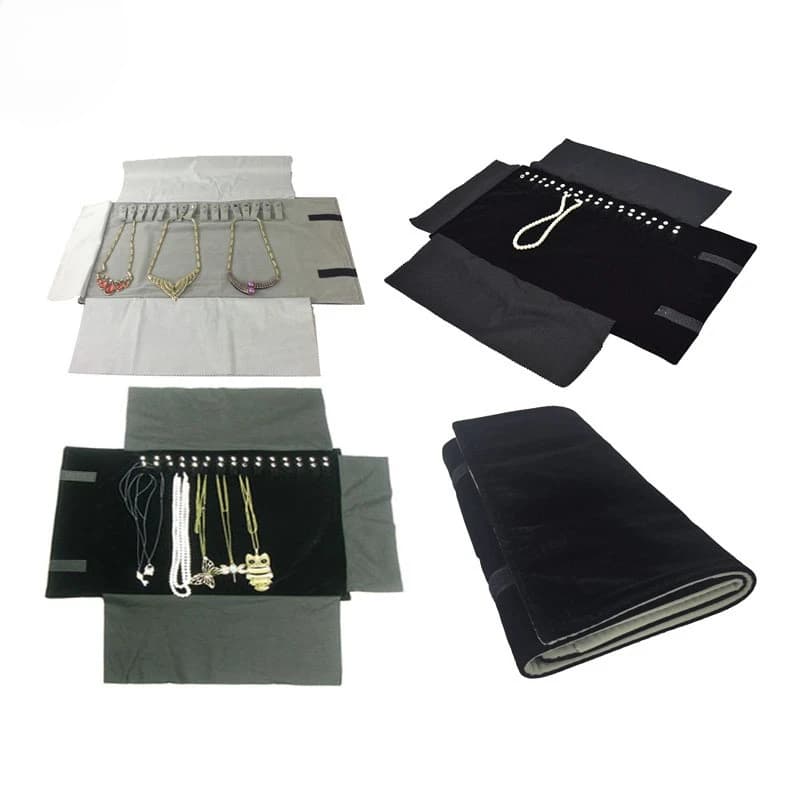 Reise Schmucks cha tulle Rollt asche Veranstalter Halskette Armband Ohrring faltbare Schmuck Display für Fall für Display Home Storage
