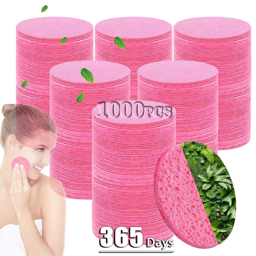 50-1000PCS Kompresse Gesicht Waschen Puff Natürliche Holz Zellstoff Schwamm Gesicht Waschen Puff Schäumen Gesicht Puff Cosmetic Puff gesicht