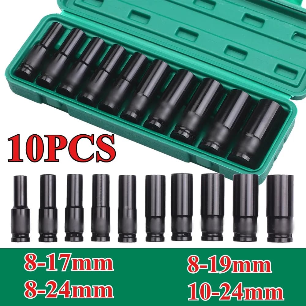1/2 zoll Stick 6-Punkt Schlagschrauber Set Stick Metric Schlüssel Buchse Tiefe Schlagschrauber Pneumatische Schlüssel Kopf reifen Entfernung