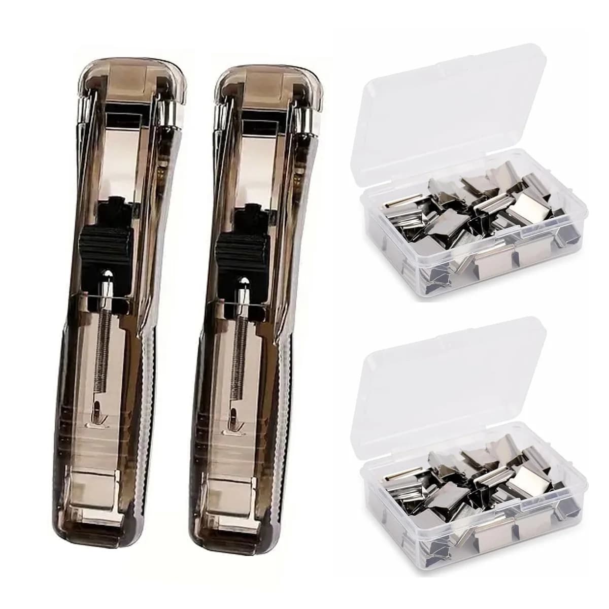 Clip Pusher Hefter und Push Clip Binder Clips, moderner Hefter Push Clamp Büro Büroklammer Buchbindemaschine Bürobedarf