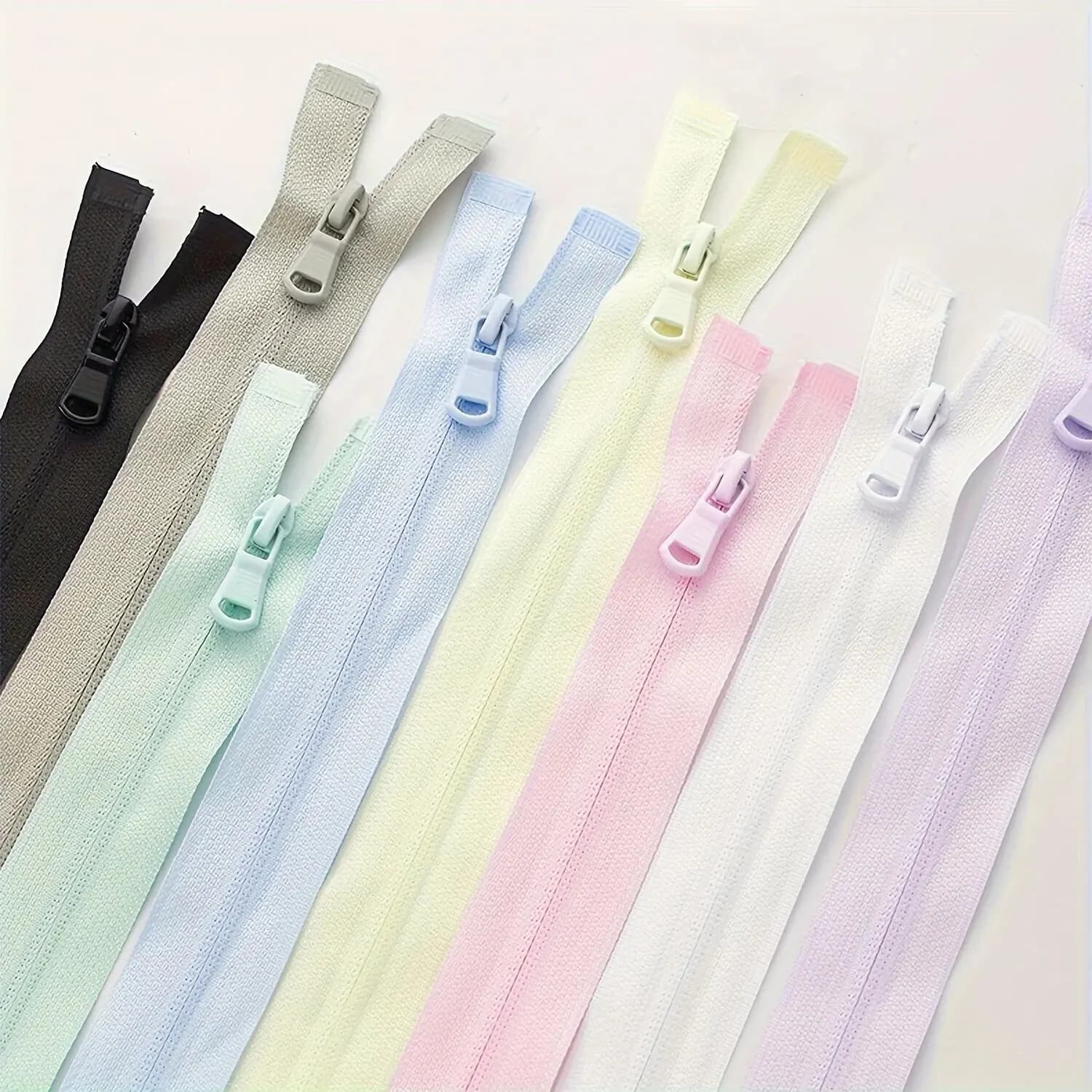 (10 Stück)3 #   Sonnenschutzkleidung mit Reißverschluss, einzelner offener Schwanz, Farbe, Sportbekleidung, umgekehrter Nylon-Reißverschluss,