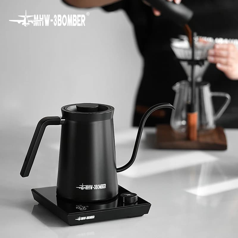 MHW-3BOMBER Intelligenter elektrischer Kaffeekessel, präzise Temperaturregelung, Schwanenhals-Wasserkocher zum Übergießen von Kaffee,