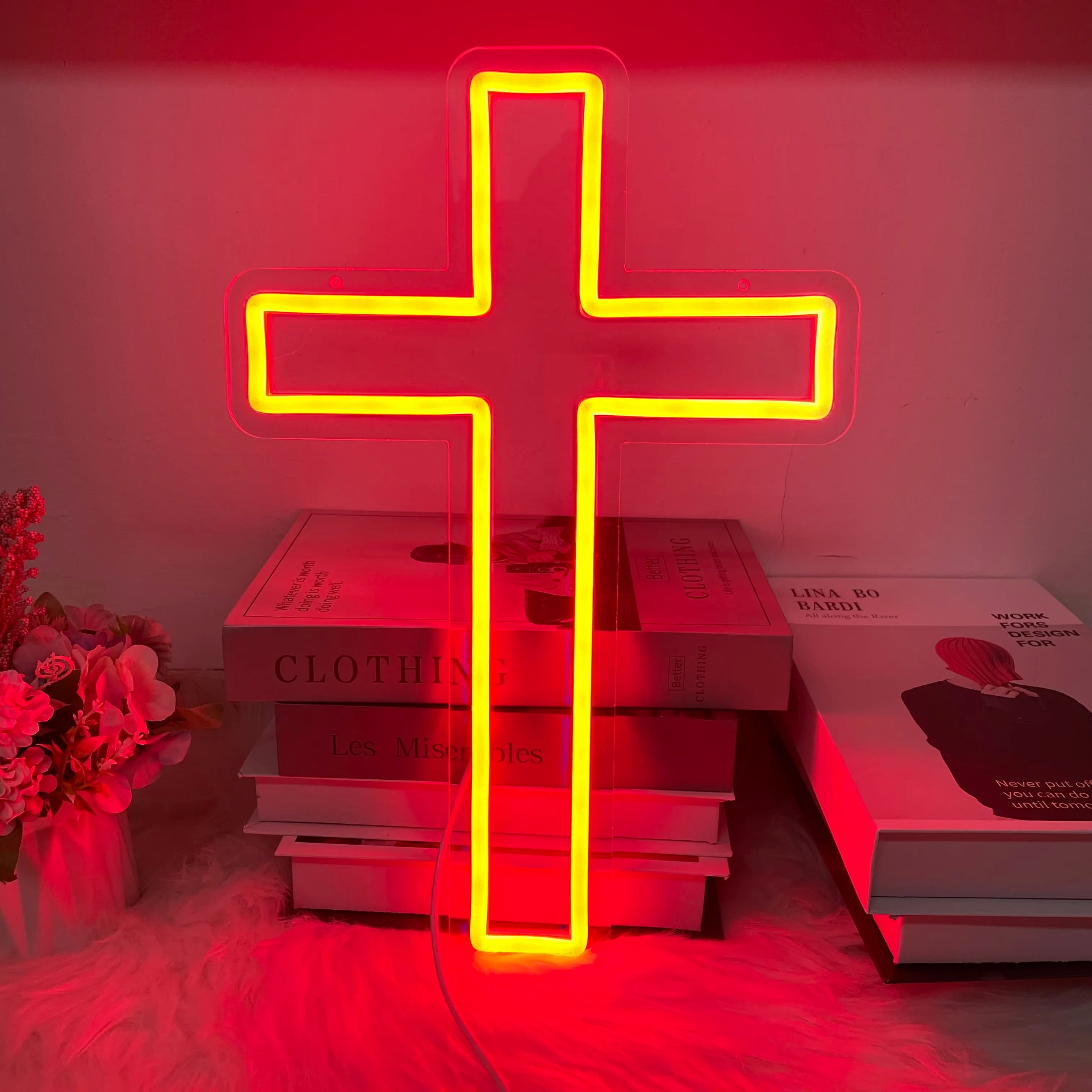 Kreuz LED Neon Zeichen Nach Jesus Hause Wand Kunst Dekor Holly Kreuz Home Club Bar Hochzeit Neon Licht