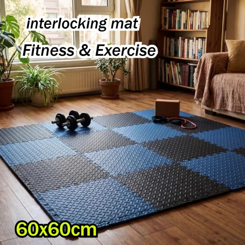 60x60cm EVA-Schaumstoff-Puzzlematte, große Fitness-Bodenmatte, Schutzmatte für Heimfitness, 6/12 Stück