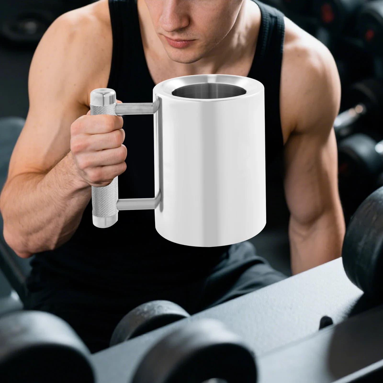 300ml Metall-Hantel-Becher 8kg Schwerlast-Fitness-Wasserflasche Kreativer Hantel-förmiger Trainingsbecher Tragbare Sportflasche für das
