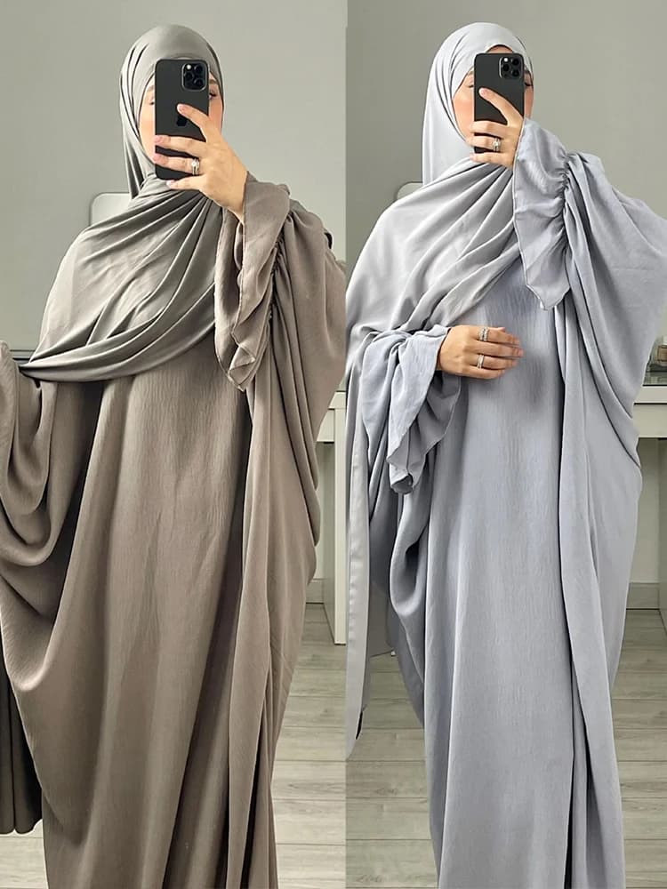 Eid Schal & muslimisches Kleid für Frauen eid 2 Stück Gebet lange Kleider Marokko Ramadan Jilbab Abayas Kaftan Dubai arabische lange Robe