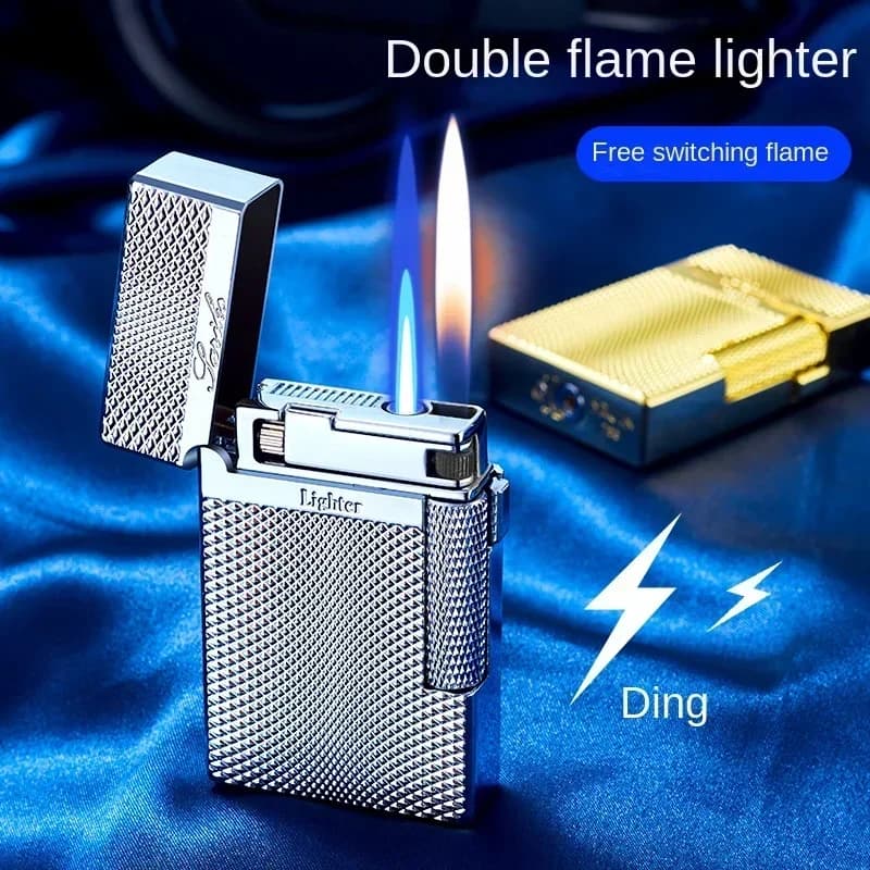 Metall-Winddichtes Gasfeuerzeug, Ungewöhnliche Feuerzeuge, Zigarettenanzünder, Feuerstein-Raucherzubehör, Butan-Gadgets für Männer,