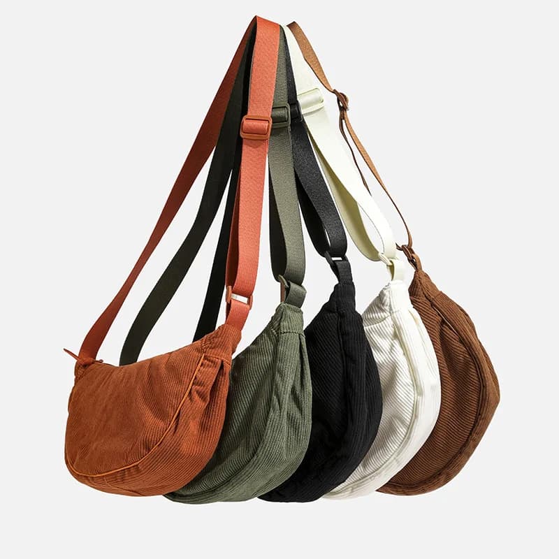 Einfarbig Cord frauen Hobos Schulter Tasche Retro Casual Weibliche Umhängetaschen Damen Täglichen Reise Handtaschen Messenger Tasche