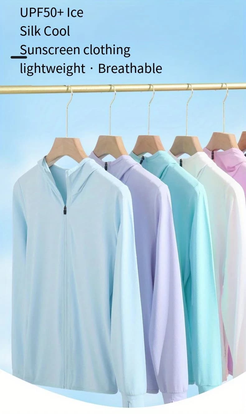 Sommer dünne Eis Seide UV Frauen Sonnencreme Bade bekleidung Jacke vorne Reiß verschluss upf 50 Angel kleidung Paar Sonnen bekleidung