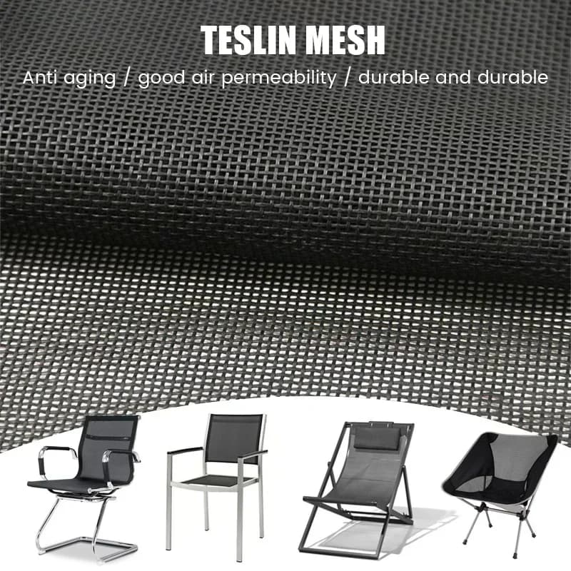 1 Stück Teslin Netzstoff für DIY Büro Strand Lounge Stuhl Tischset Dickes wasserdichtes Netz PVC Outdoor Stoff Multi Size Grau