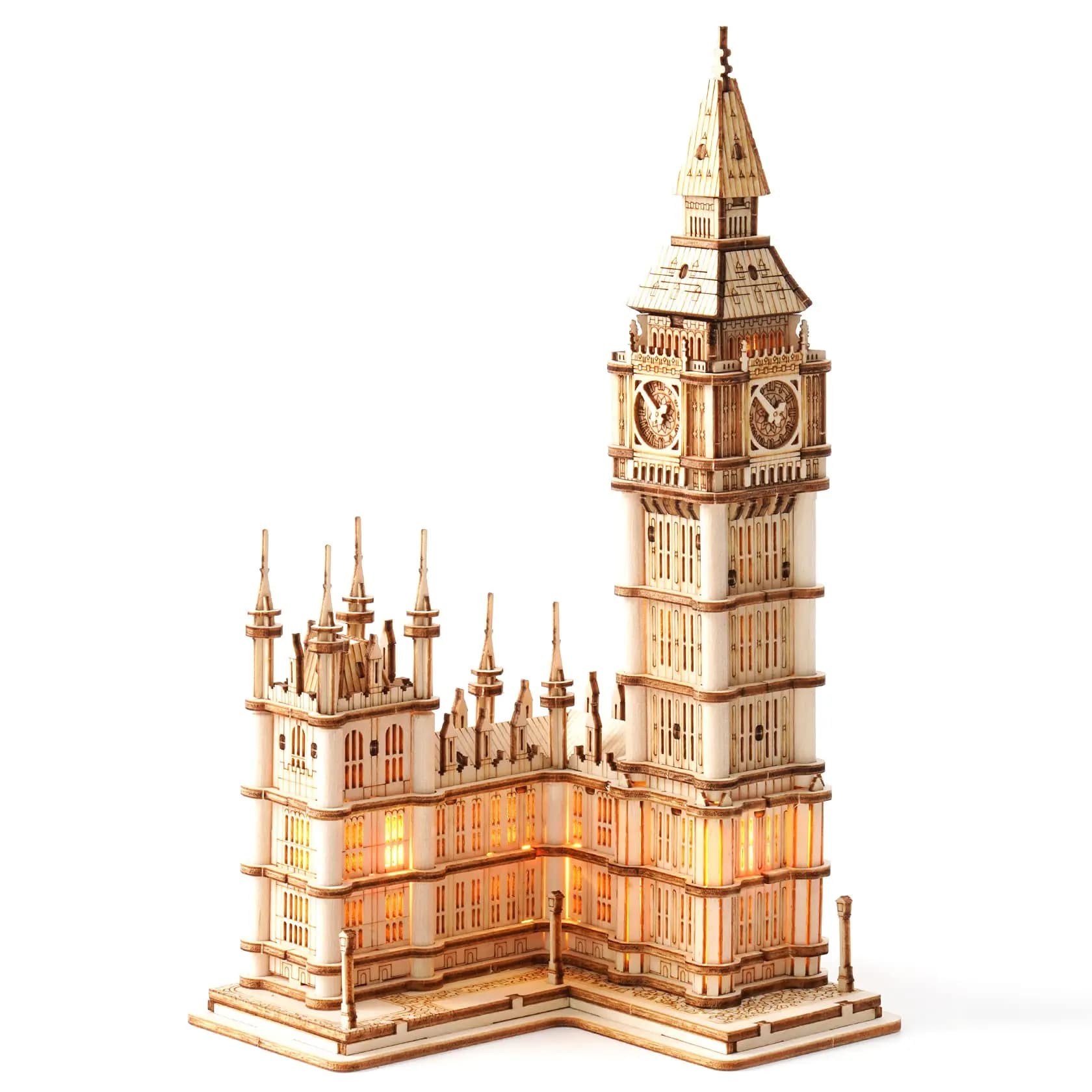 Robotime Rolife DIY 3D-Turmbrücke Big Ben Berühmtes Gebäude Holzpuzzlespiel Einfache Montage Spielzeug Geschenk für Kinder Teenager Erwachsene