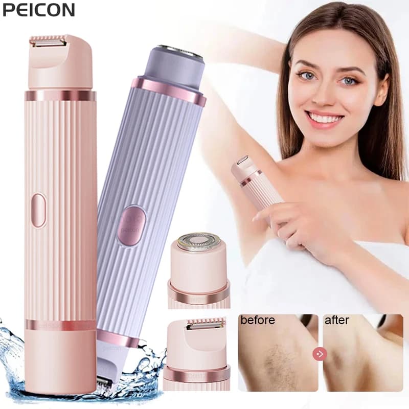 Elektrorasierer für Frauen, weiblicher Epilierer, elektrische Haarentfernung, 2-in-1-Damenrasierer für Körper, Beine, Gesicht, Schnurrbart,