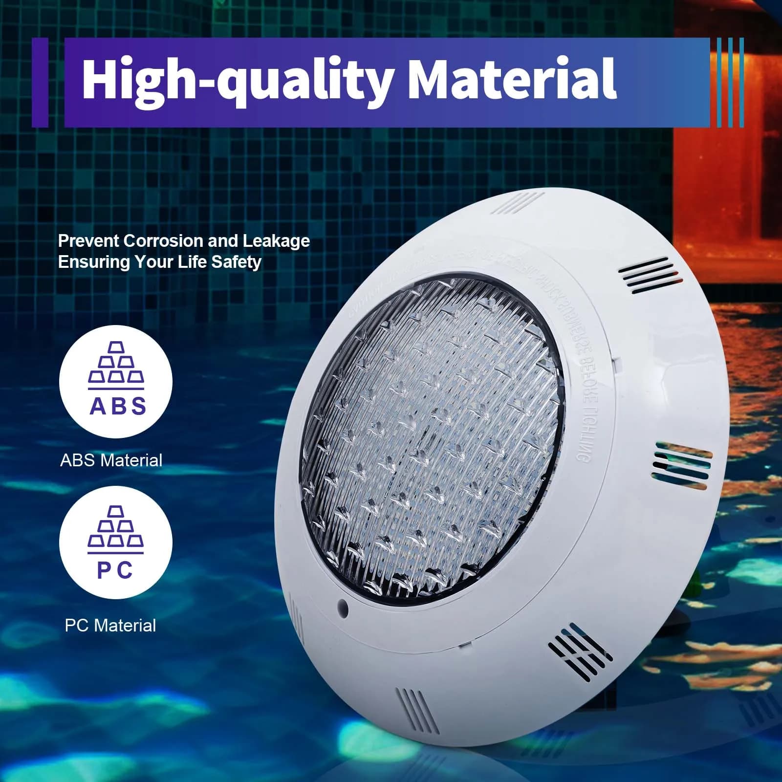 45W RGB LED Poolbeleuchtung 120 °   Leuchtender IP68 Wasserdichter Unterwasser-Atmosphärenstrahler mit Fernbedienung für Schwimmbäder