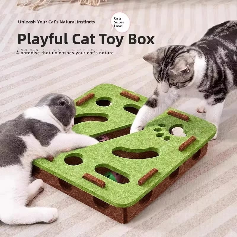 Katze Puzzle Spielzeug Filz Puzzle Box Katze Übung Spielzeug Mit Ball Indoor Sport Unterhaltung Jagd Katze Spielzeug Für Indoor Katzen