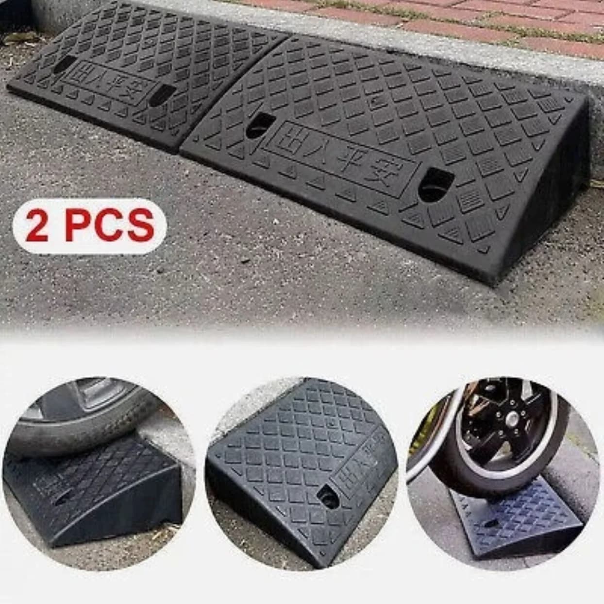 Tragbare Schwellenrampe (3–10 cm Höhe), rutschfeste Oberfläche, langlebige Rampe für Auto, Motorrad, Rollstuhl, Roller, Zugang zu Haustieren