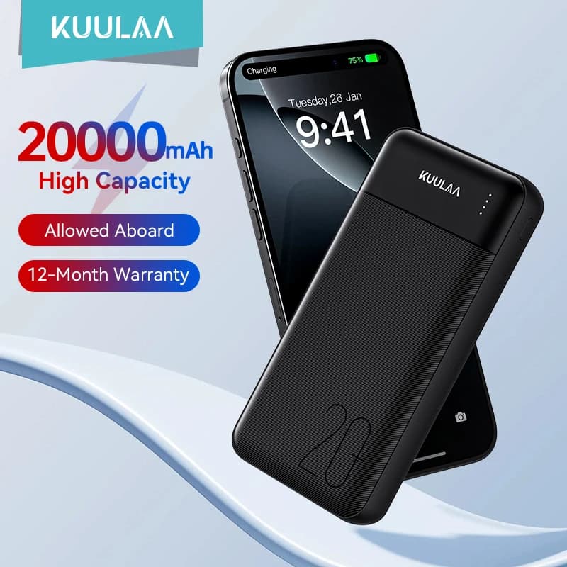 KUULAA 20000 mAh Power Bank Tragbare Ladegerät Externe Batterie PoverBank Schnelle Lade Power Für iPhone Xiaomi mi POCO