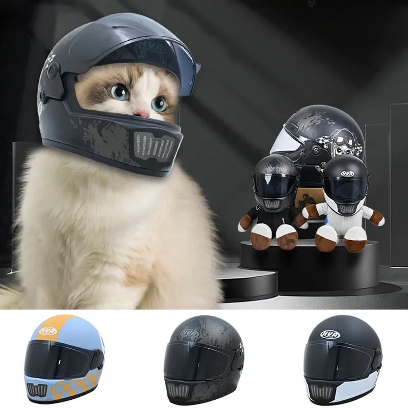 Hva kleines Haustier Motorrad Helm Katze Hund Welpe Mini Helme, Voll gesicht Motorrad Helm Outdoor Kopf Schutz Haustier Schutzhelm