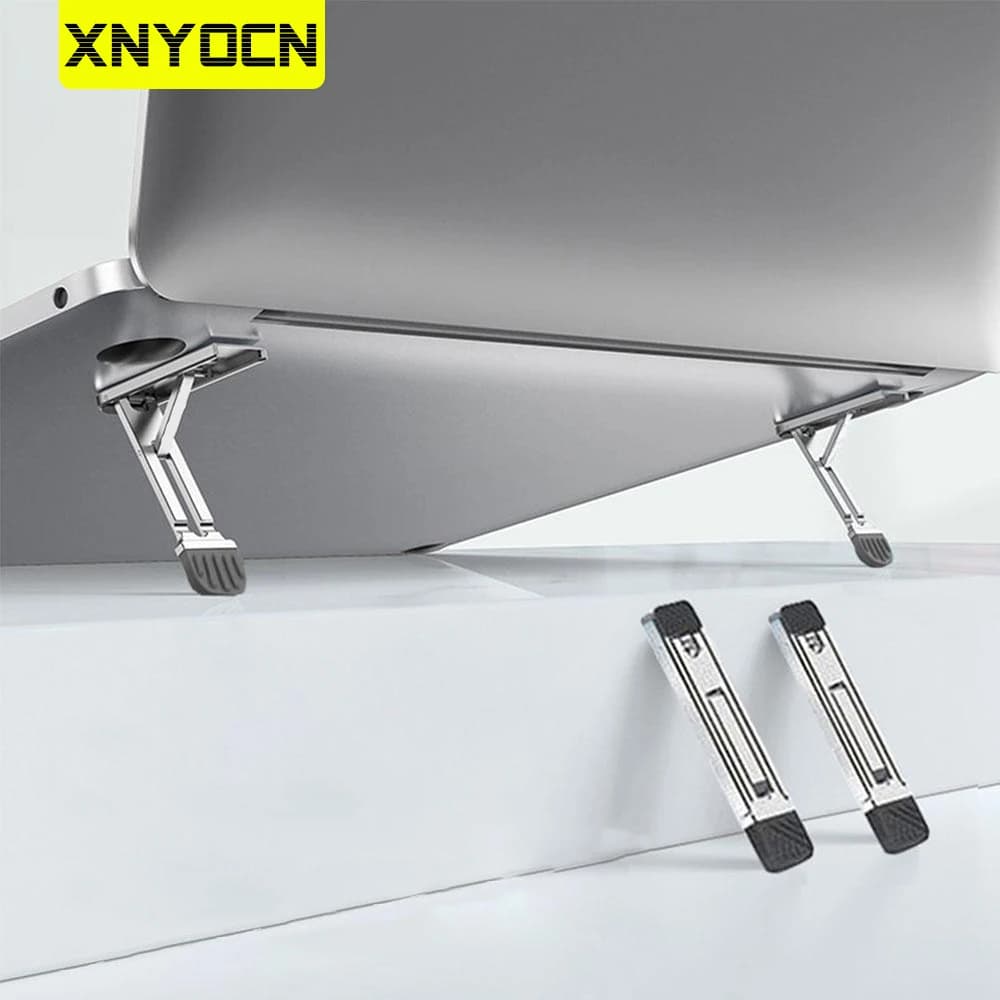 Xnyocn Laptop-Ständer, Aluminiumlegierung, Mini-Klapphalter, 3-Höhenverstellung, Notebooks, Halterung, Zubehör für MacBook, Smartphone