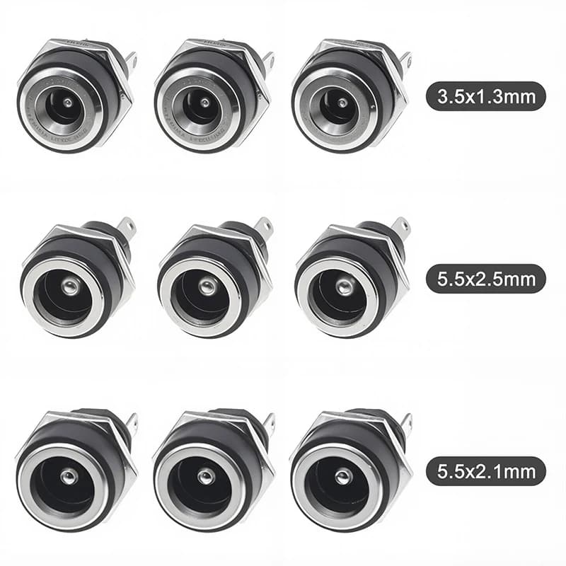10/50PCS 5/10Pcs DC Netzteil Jack Buchse Weibliche Panel Mount Stecker 5,5 2,1mm Stecker Adapter 5,5x2,1 DC-022B