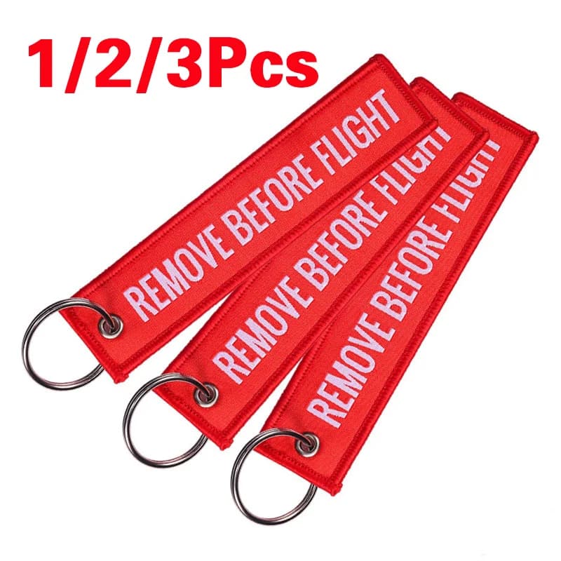 1/2/3 Stück „Remove Before Flight“ gewebter Schlüsselanhänger, spezielles Gepäckanhänger, rote Schlüsselkette für Luftfahrt-Geschenke