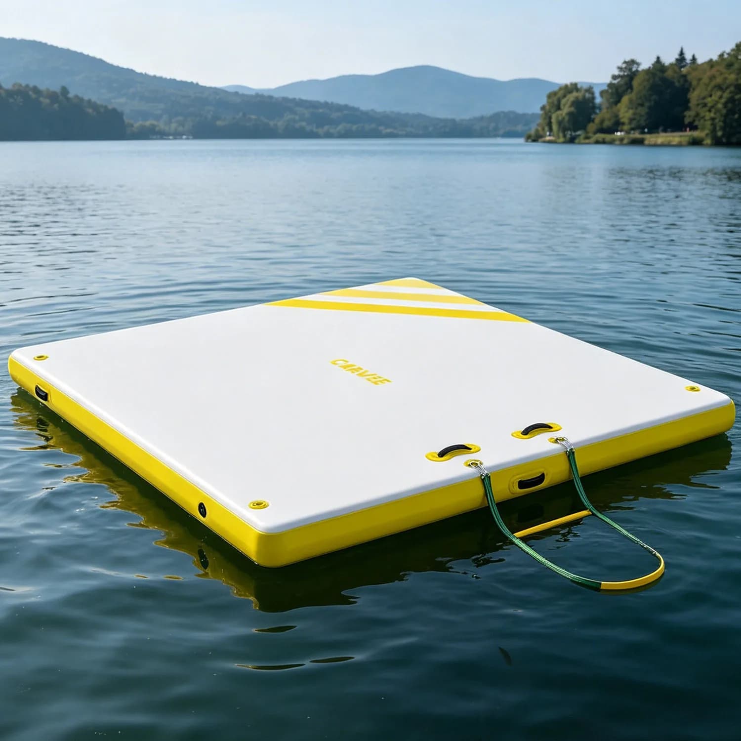 Aufblasbare Luftplattform Schwimmender Steg Wasserplattform mit Rutschfester Oberfläche, Tragbare Wassermatte für Pool, See und Ozean