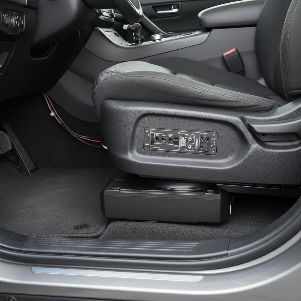 Unter-Sitz-Subwoofer, 400 W, schlanker Auto-Subwoofer-Lautsprecher, 254 mm, Verstärker