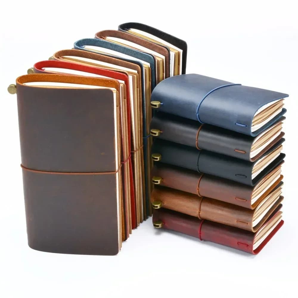 Moterm Heißer Verkauf 100% Echtes Leder Notebook Handgemachte Vintage Rindsleder Tagebuch Journal Sketch Planer TN Reise Notebook Abdeckung