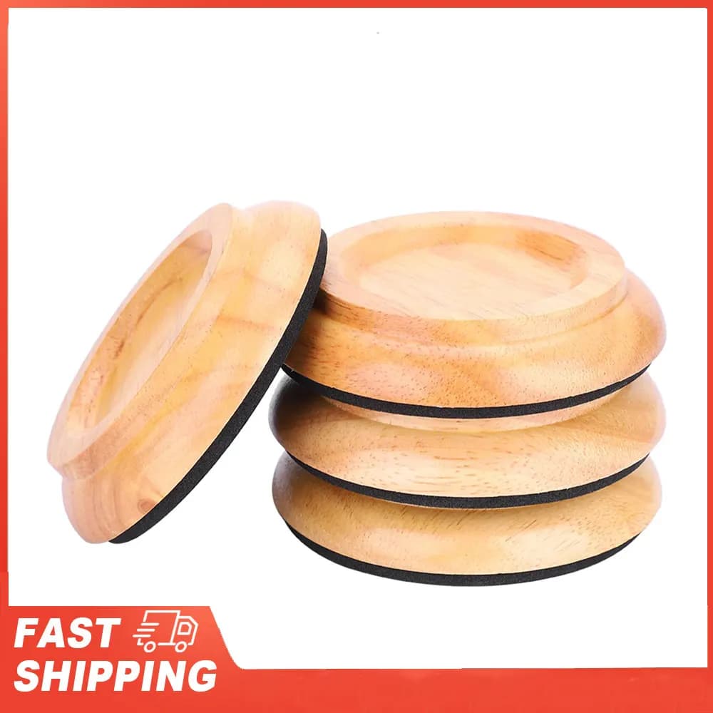 4 Stücke Buche Holz Runde Klavier Fuß Pads Set Aufrecht Klavier Caster Tassen Zubehör
