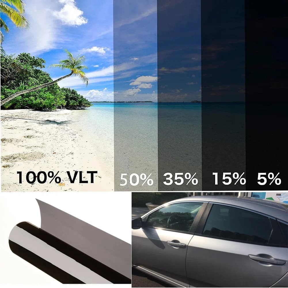 5/15/35/50 % VLT Schwarz Fenstertönungsfolie Glasaufkleber Solar Sonnenschutzfolie für Auto UV-Schutz Aufkleberfolien Auto Home Roll