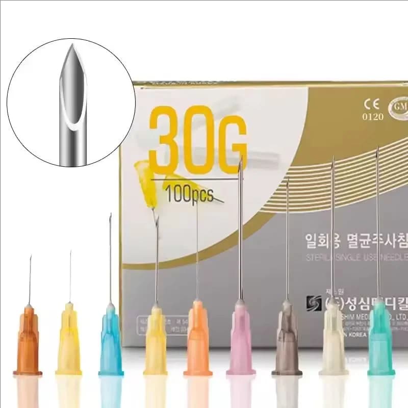 18G-34G schmerzlose Nadel Piercing Transparente Spritze Injektionskleber Klare Spitzenkappe Pharmazeutische Injektionsnadel 1,5/2,5/4/6 mm
