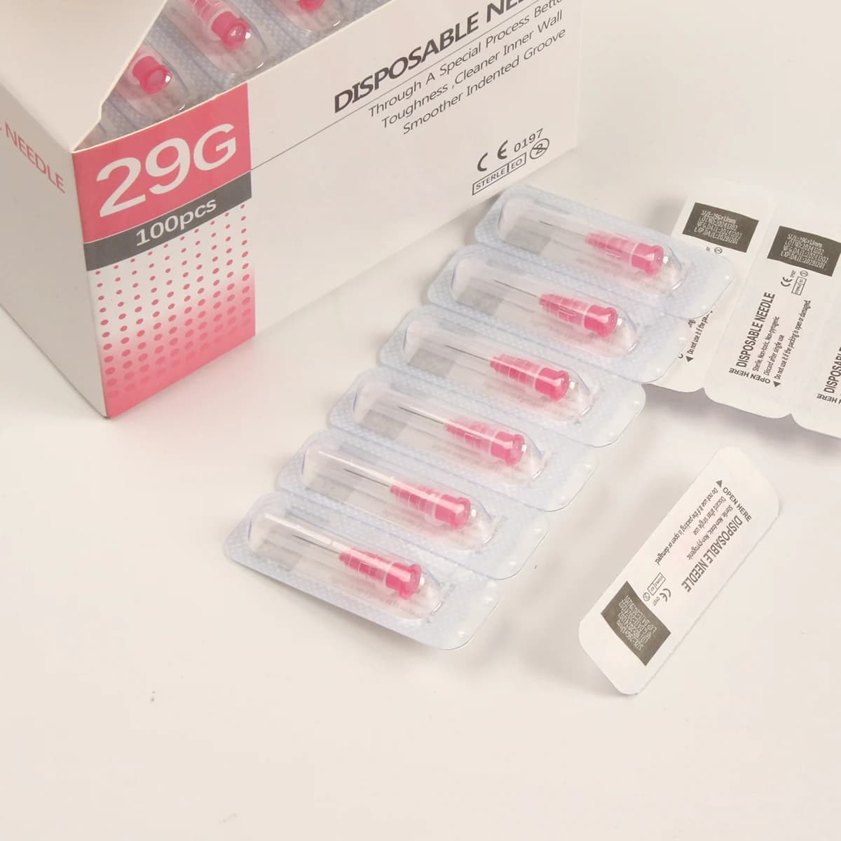 100/500 stücke 29G 13mm Einweg Piercing Nadel 13mm Spritze Kleine Schmerzlose Nadeln Injektion Augenlid Werkzeug teile
