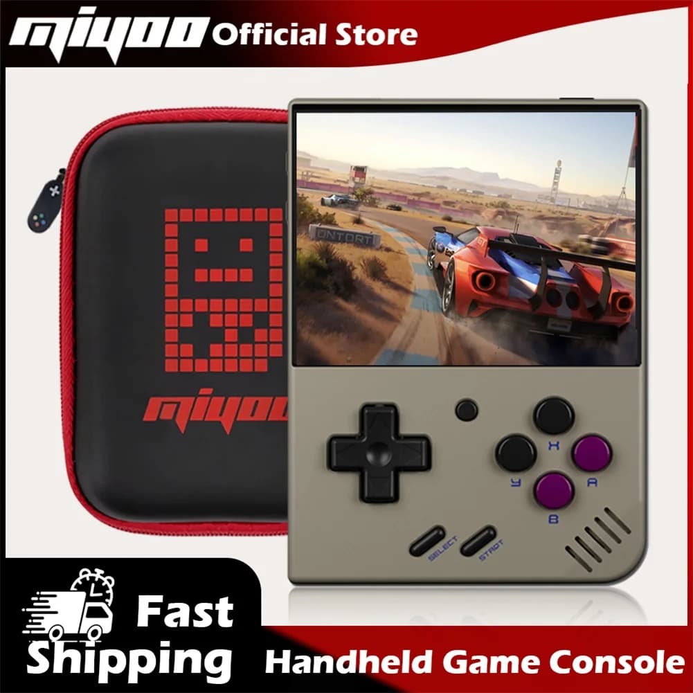 MIYOO Mini Plus Tragbare Retro-Handheld-Spielekonsole 3,5-Zoll-IPS-HD-Bildschirm Mini + Spieler Kindergeschenk Klassischer Gaming-Emulator