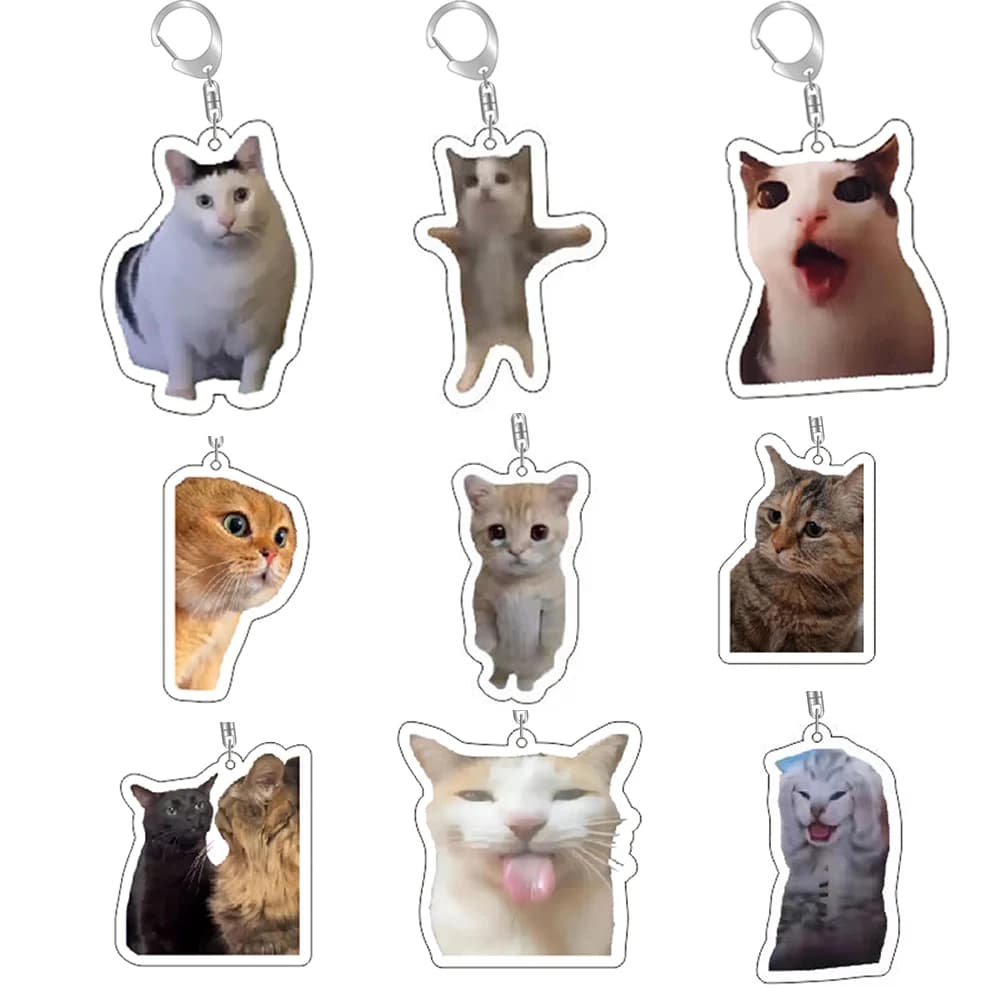 Lustige Katze Memes Serie Schlüsselanhänger Student Geschenktüte Lanyard Damen Taschenanhänger Schlüsselanhänger Niedliche Dinge Günstiges