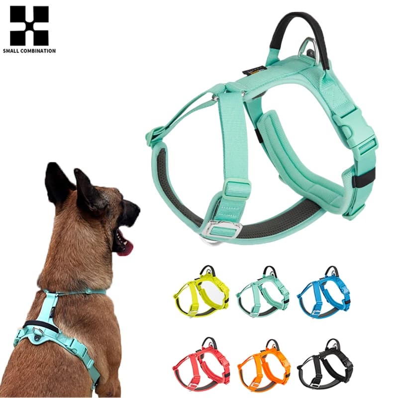 KLEINE KOMBINATION Haustiergeschirr, kein Ziehen, reflektierendes Hundegeschirr aus Nylon, verstellbar, bequeme Kontrolle, Gehen, Laufen, Zubehör