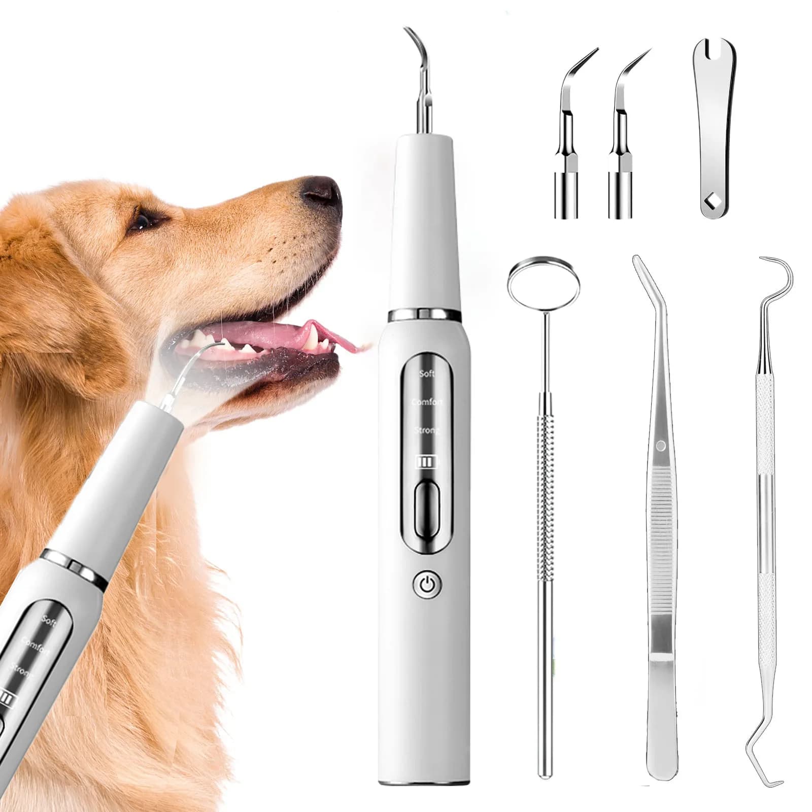 Hund Zahn Zahnstein Gerät Ultraschall Zahnbürste Elektrische Haustier Zahn Scaler Zahn Reinigung Werkzeug Plaque Hund Katze Zahnpflege Kit