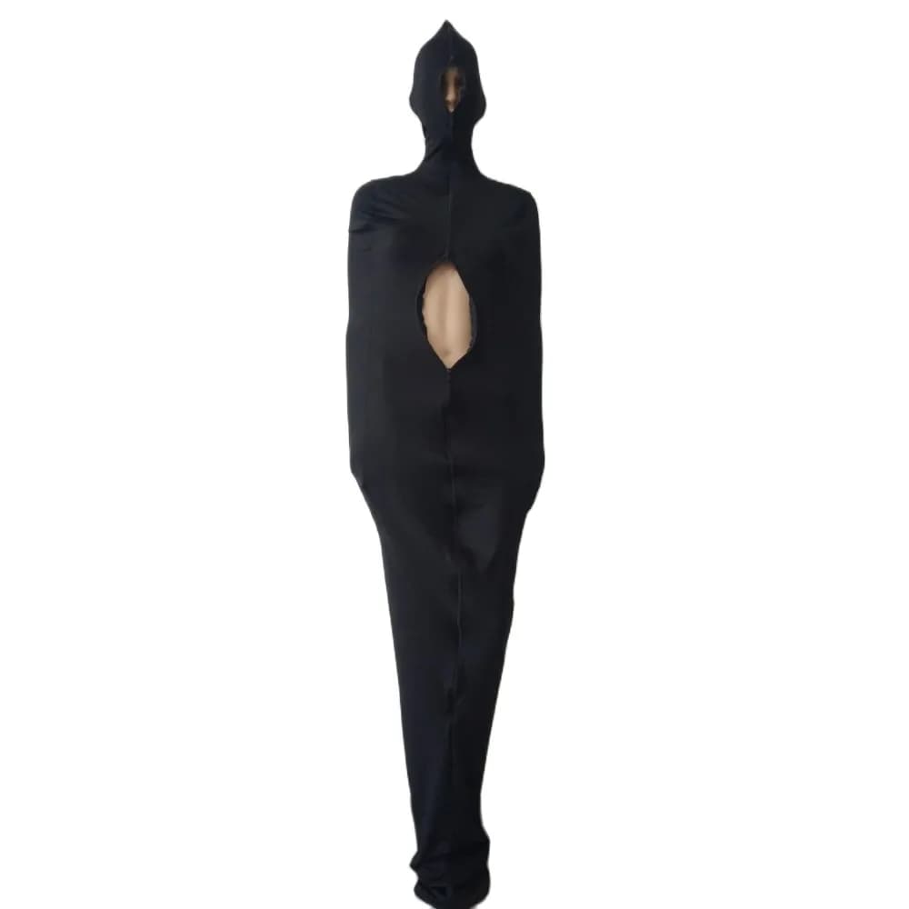 Unisex Mummy Anzug schwarz Spandex Mummy Anzug Outfit Kostüme Unisex Schlafsack Mit Interne Arm Ärmeln Halloween Cosplay Anzug