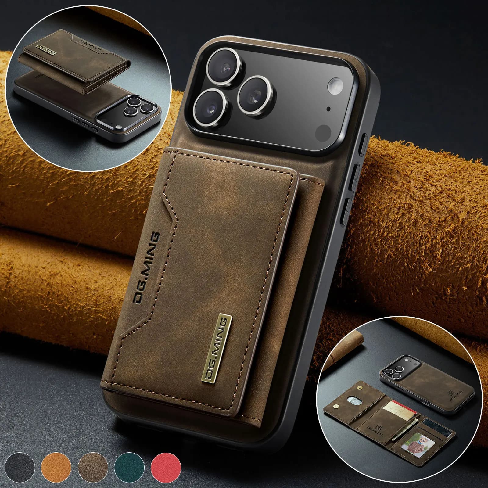 Luxuriöse magnetische Leder-Brieftaschenhülle für iPhone 17 Pro Max 11 12 13 14 15 16 iPhone 17 Magnet-Ständer-Geldkartenhalter-Abdeckung