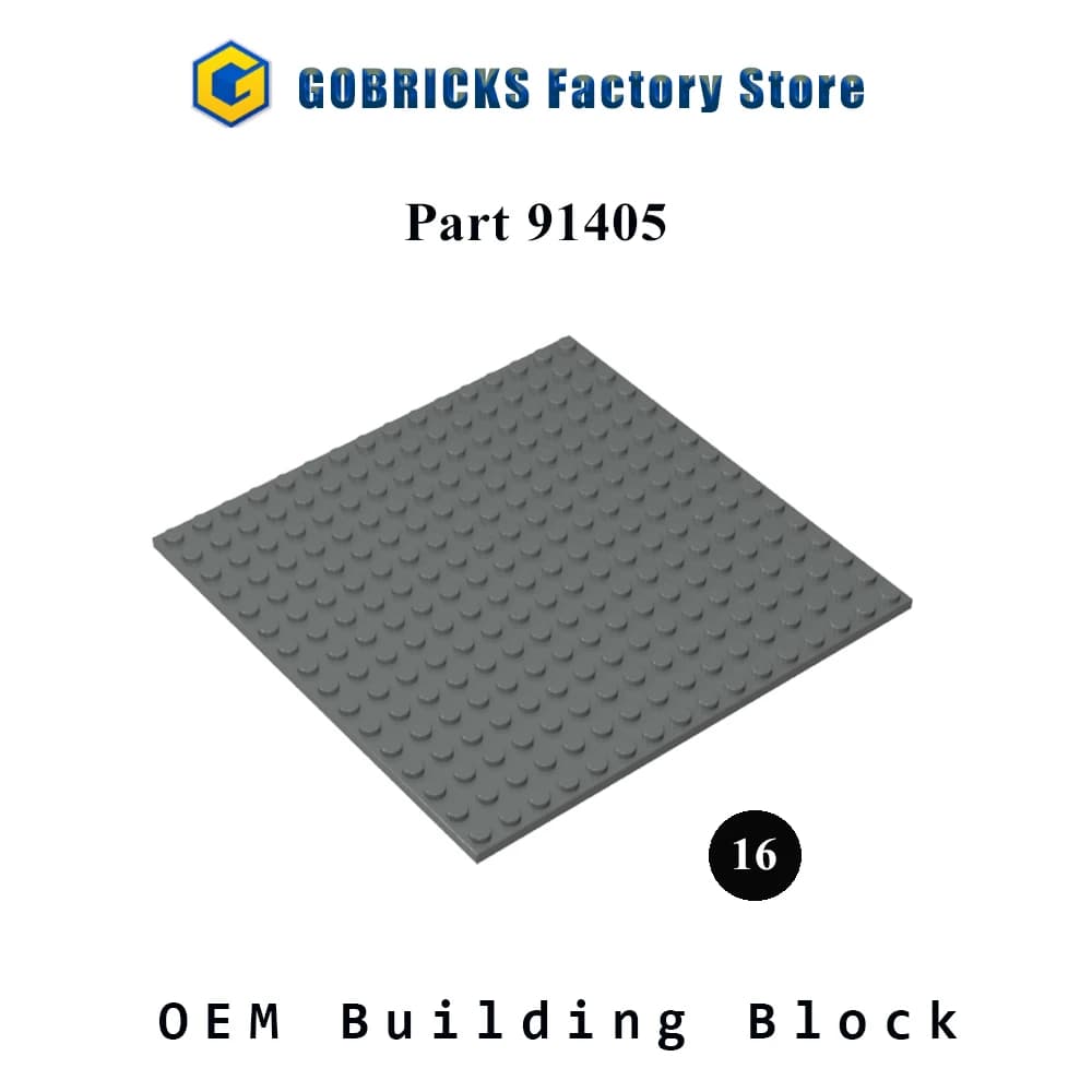 Gobricks 10 Stück 91405 Plattenbausteine 16x16 MOC-Teile Kompatibel mit Spielzeugsets DIY Bausteine für Architekturmodelle