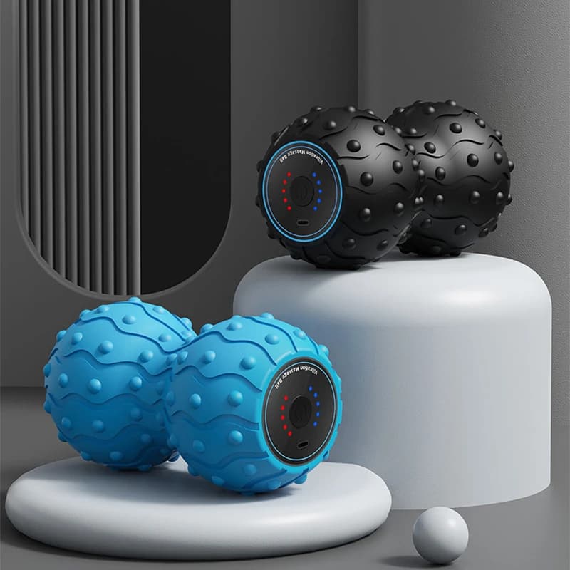 Wiederaufladbarer 5-Gang-Vibrationsmassageball, tragbares Erdnussmassagegerät, vibrierender Schaumstoffroller für Fitness, Mobilität, Yoga,