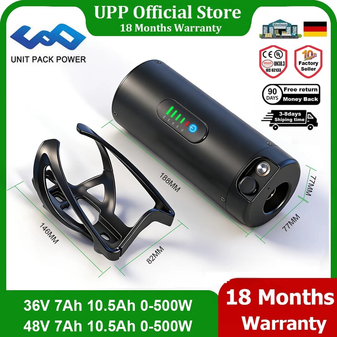 Mini-Flaschenakku für E-Bikes, 36V 14Ah 7Ah 36V 48V 7Ah 10.5A 18650 Lithium-Akku für Bafang Tongsheng 500W 350W 250W Elektrofahrräder
