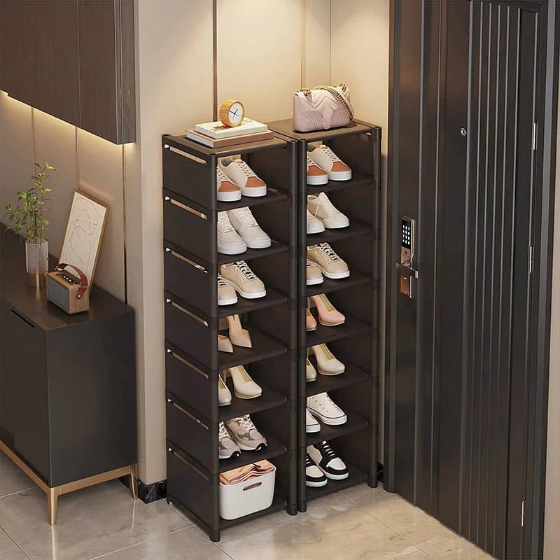 Schuhregal Kleiner Schuhschrank verbreitert an der Wand Tür Schuhregal kleine schmale Haushaltsaufbewahrung Vermietung mehrstöckige