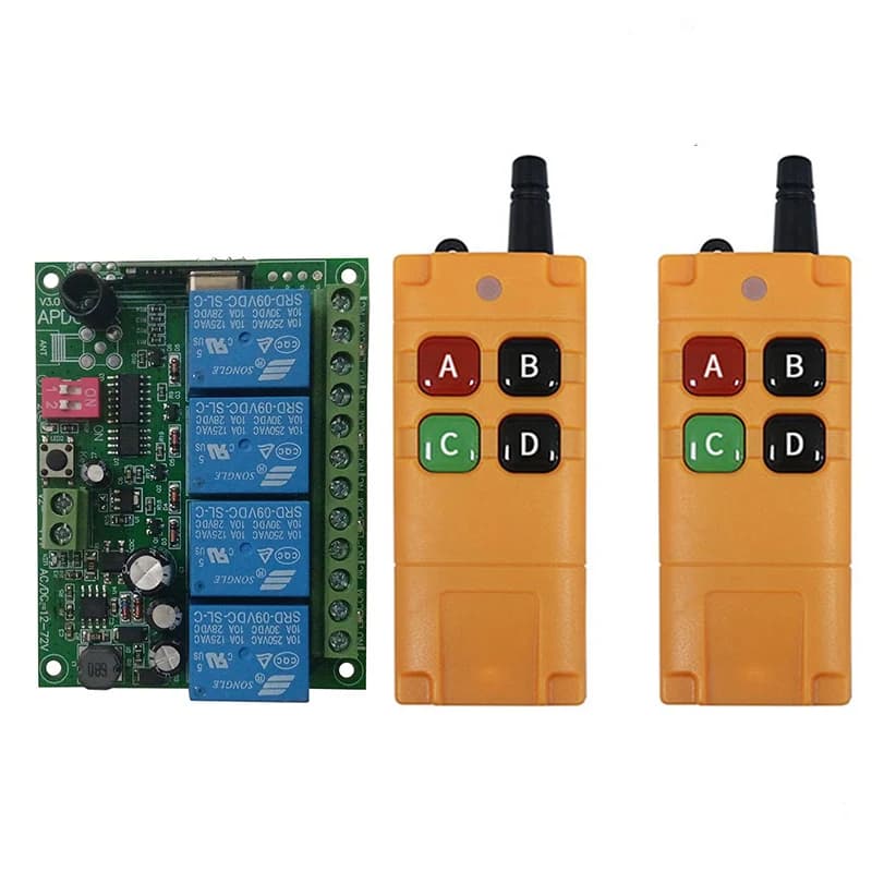 2000 m DC12V 24 V 4CH Drahtlose Fernbedienung LED Licht Schalter Relais Ausgang Radio RF Sender Und 433 MHz empfänger