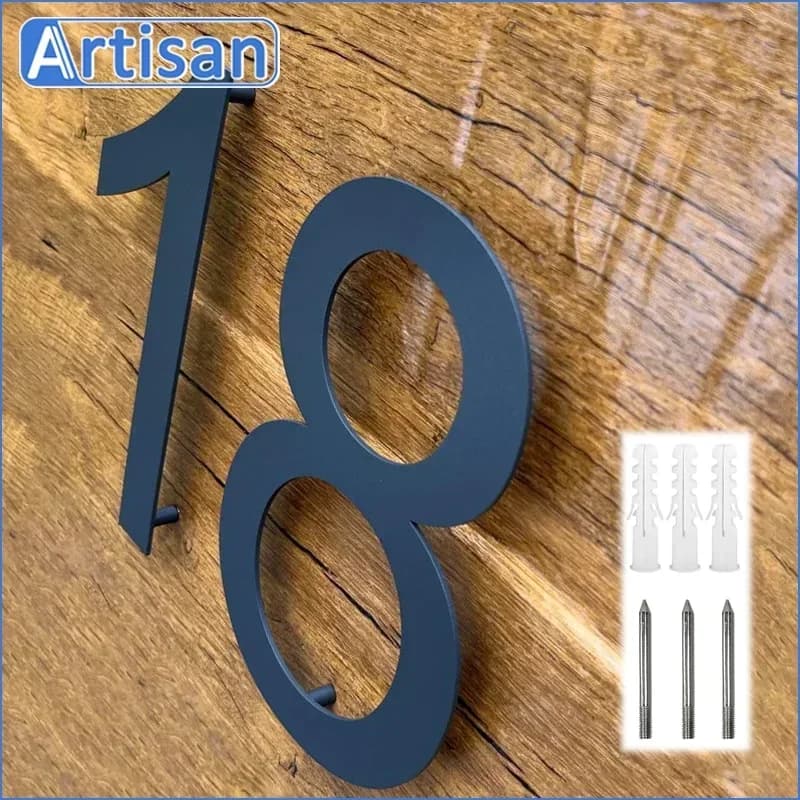 20–25 cm große Hausnummern aus Edelstahl für den Außenbereich, digitale Hausnummern, Schilder, Adressschild, Namensschild, individuelles Schild