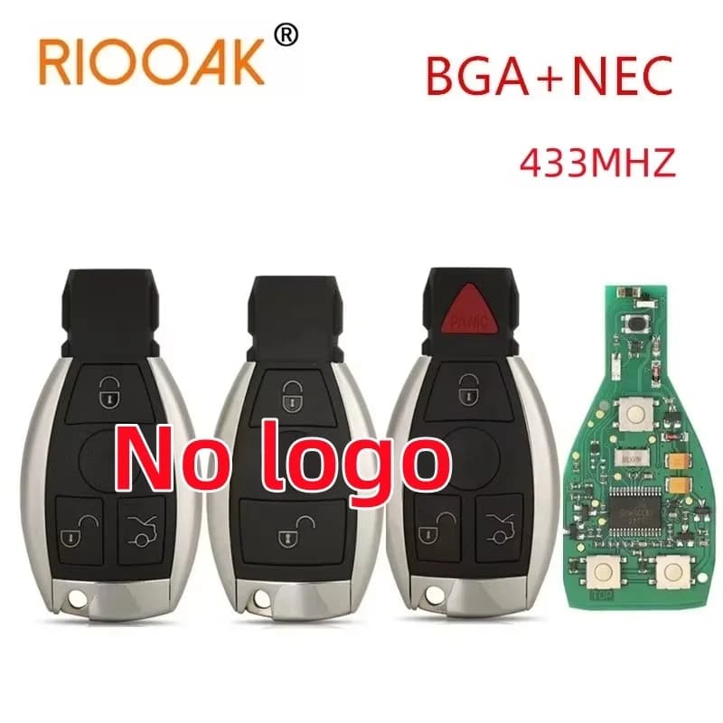 1PCS Kein logo 2/3/4 Tasten Fernbedienung Smart Auto Schlüssel 433MHz BGA Stil für MB Mercedes BENZ C E S Unterstützt Original NEC BGA F