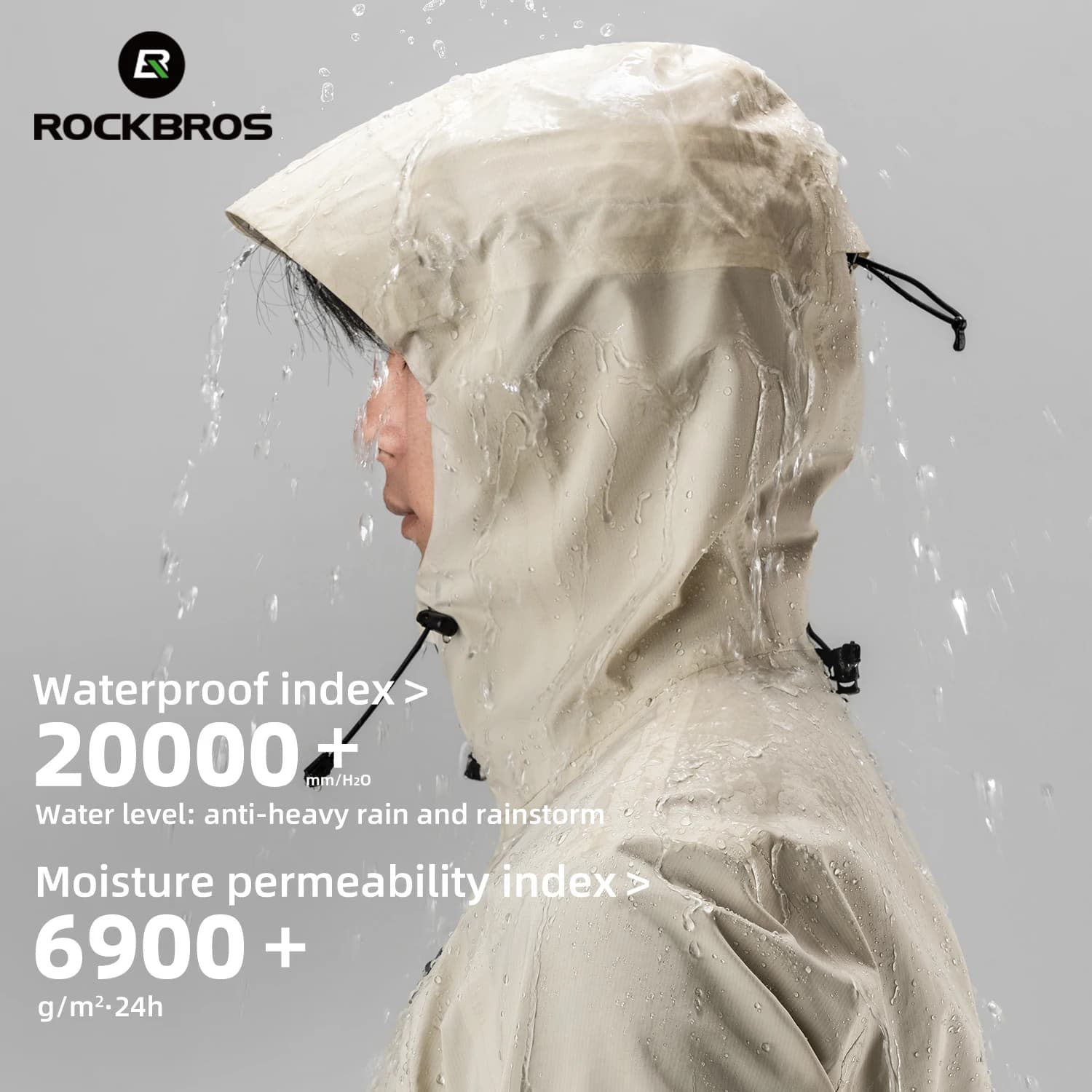 ROCKBROS Wasserdichte, winddichte Jacke, schwere Regenjacke, Mountainbike, Rennrad, Reiten, Outdoor, Regenmantel, Jacke für Herren und Damen