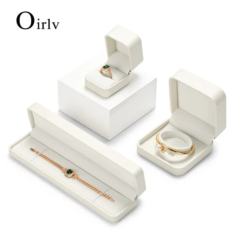 Oirlv Schmuckschatulle, Schmuck-Organizer, Ring, Ohrringe, Halskette, Anhänger, Armband, Aufbewahrungsbox, Verpackung, Geschenkbox für Hochzeit