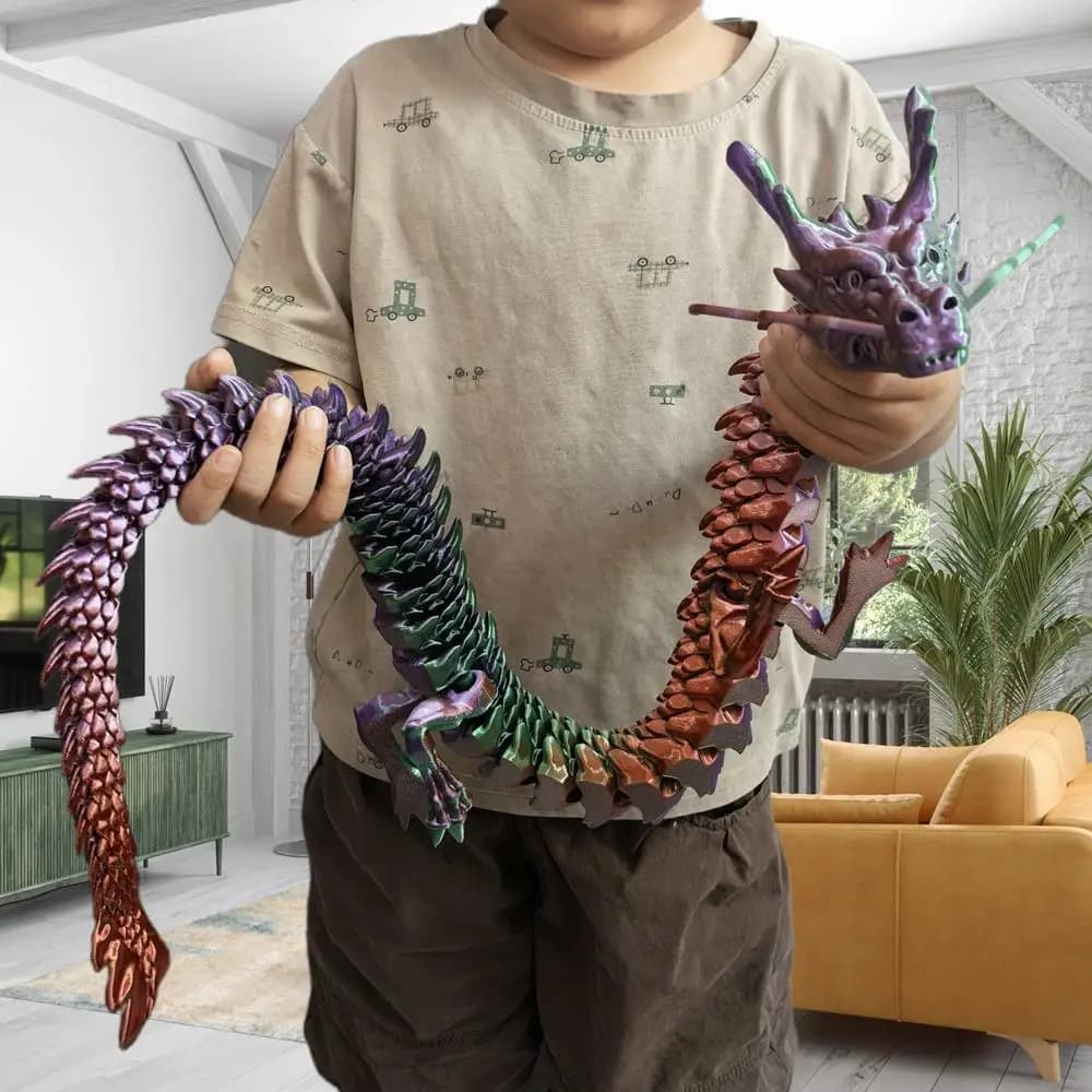 30 cm 90 cm 3D-gedruckte verbundene göttliche Drachenornamente, Gelenke können sich bewegen, kreative Drachenpflanzen, Steingarten,