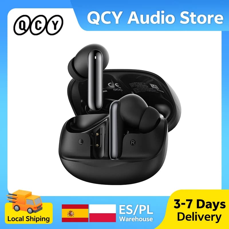QCY MeloBuds N50 Kabellose Ohrhörer, adaptiver Hybrid-ANC, Bluetooth 5.4, 6 Mikrofone, ENC, 12 mm dynamischer Treiber, Kopfhörer, 28 Stunden