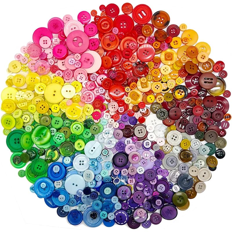 50g/Packung, gemischte Größen, gemischte Farben, Harzknöpfe 1-3cm, Nähknöpfe für Scrapbooking, Basteln, DIY, handgemachtes Nähzubehör