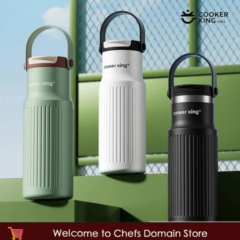 COOKER KinG auf Lager, 650 ml, Thermosbecher, isolierte Wasserflasche aus Edelstahl, Sport-Isolierbecher, hält kalt und warm, Reisebecher